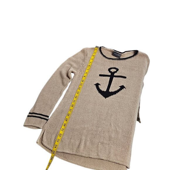 Wooden Ships Paola Buendia Nautical Loose Knit Sweater, Stretch, Size M/L - Picture 8 of 8